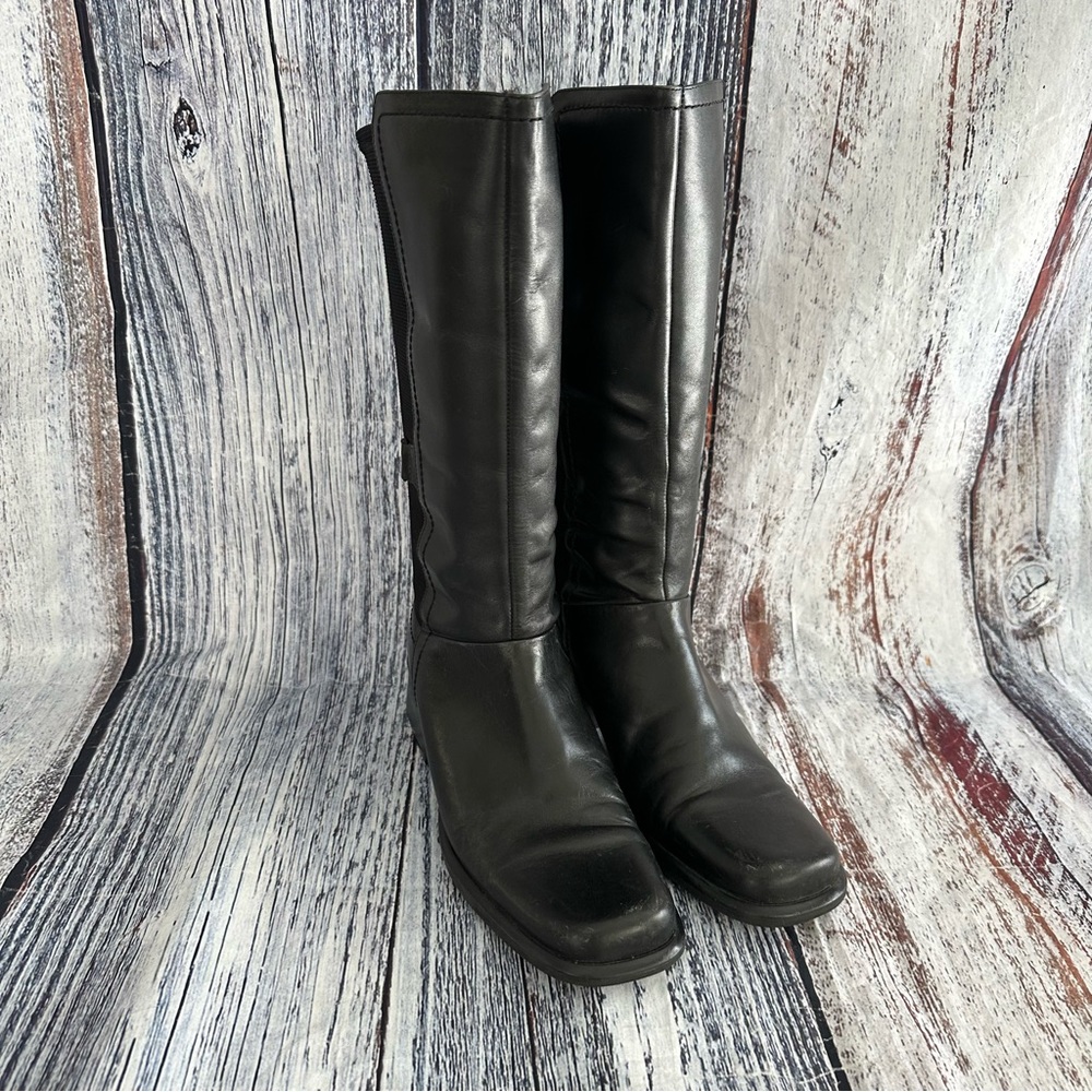 Vintage 90’s Worthington Square Toe Black Leather Tall Boots - Picture 2 of 9